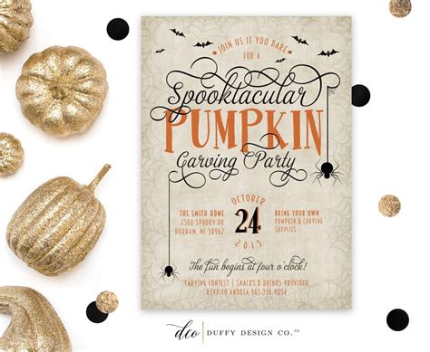 Spooktacular Pumpkin Carving Invitation 17 Printable Halloween