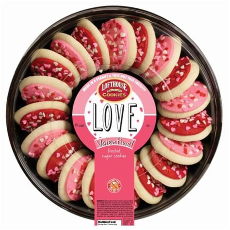 lofthouse valentine s day pink and red frosted sugar cookies 19 ct 25 6 oz qfc