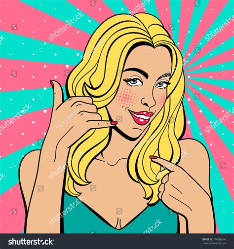 Sexy Pop Art Woman Squinted Eyes Stock Vector Royalty Free