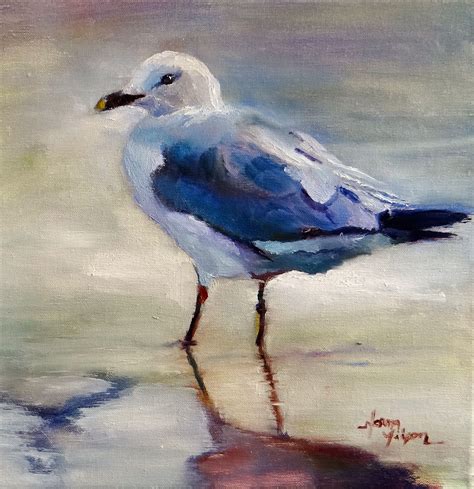 Seagull Reflection At The Beach Bing Images Beach Painting Birds