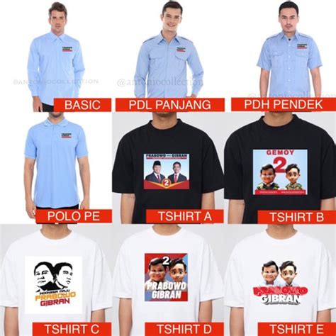 Jual Baju Kemeja Prabowo Gibran Biru Muda Pdh L Pendek M Jakarta Utara