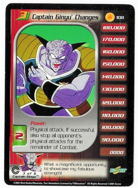 It is the first dragon. -=Chameleon's Den=- Dragon Ball Z CCG Character Card: Captain Ginyu Changes