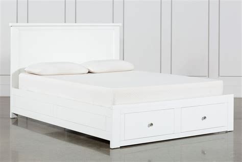 Larkin White Full Wood Panel Platform Bed With Wood Storage Living Spaces