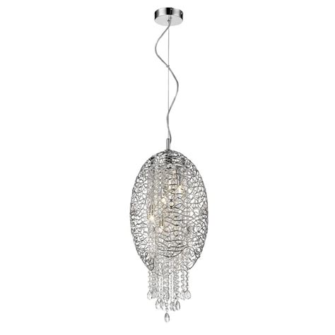 Z Lite 5 Light Chrome Pendant With Chrome Crystal And Steel Shade 12