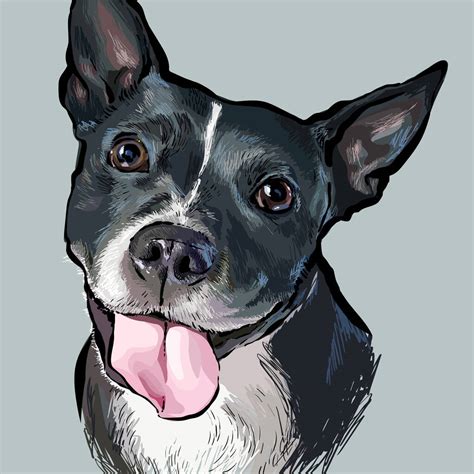 Custom Dog Portrait Art Print By Scribble Print Studio