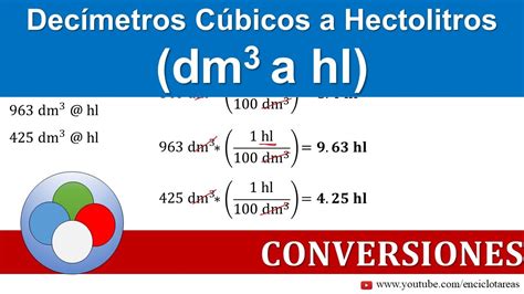 Decímetros Cúbicos A Hectolitros Dm3 A Hl Conversiones Youtube