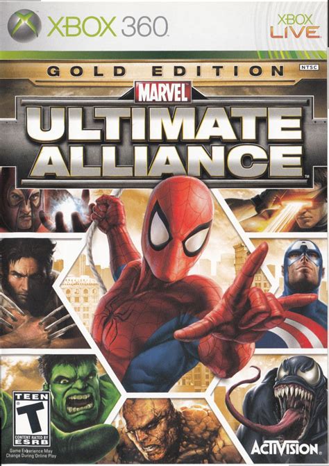 Marvel Ultimate Alliance Gold Edition 2007 Xbox 360 Box Cover Art