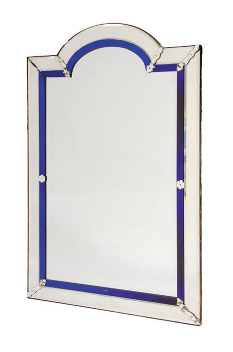 Venetian Cobalt Blue Glass Mirror 1900 Mirrors Overmantlel Wall Consoles Furniture