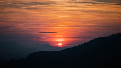 Mountain Sunset Wallpaper Hd