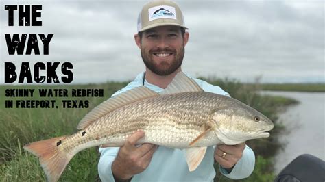 Fishing In The Way Backs Skinny Water Redfish In Freeport Texas