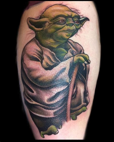 Yoda Tattoo Done By Jessi Lawson Instagram Jessilawsontattooer