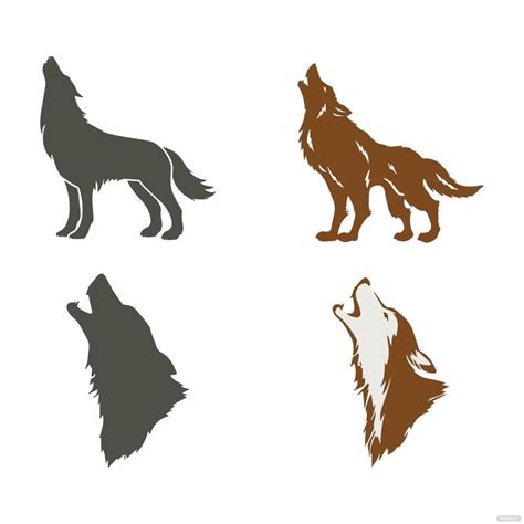 Howling Wolf Vector In Illustrator Svg  Eps Png Download