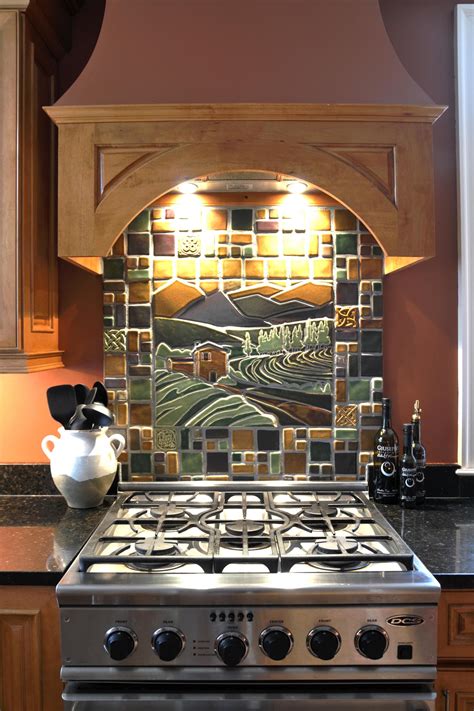 Pewabic Tile Mural Part Of A Kitchen Backsplash Mosaic Backsplash Kitchen Backsplash Mural