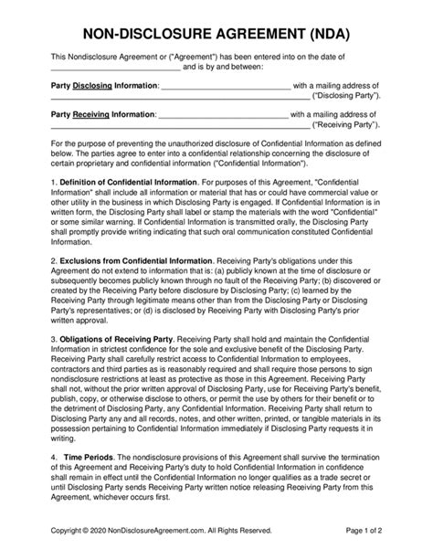Fill Free Fillable Non Disclosure Agreement Nda Template Pdf Forms