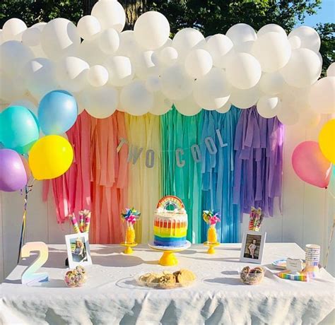 Rainbow Fringe Backdrop Rainbow Decor Birthday Party Etsy Rainbow