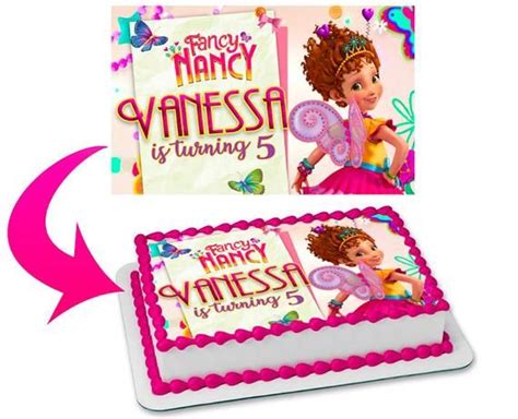 Fancy Nancy Topper Cake Customizable For Party Fast Service 4 Hours Or Less Fancy Nancy Party