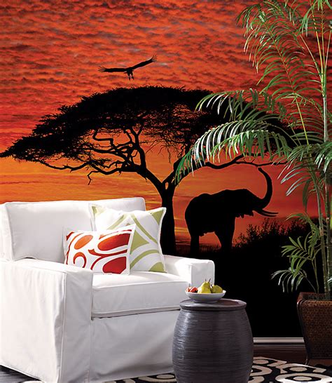 African Sunset Wall Mural Mid Size Wall Murals The Mural Store