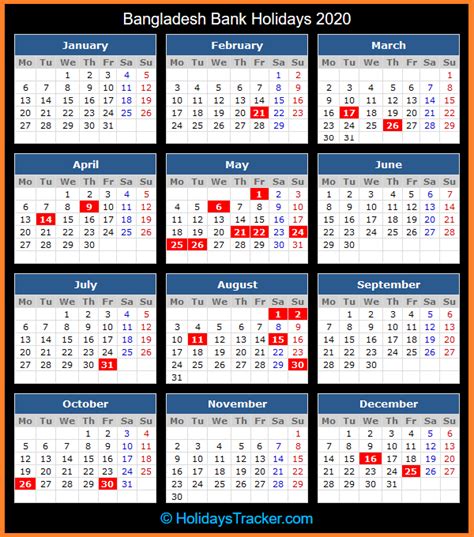 Bangladesh Bank Holiday Calendar 2021 December October 2021