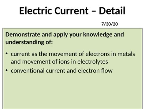 Electric Current Detail Teaching Resources