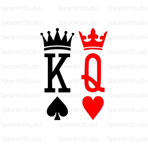 King And Queen Svg King Of Spades Svg Queen Of Hearts Svg Etsy Canada