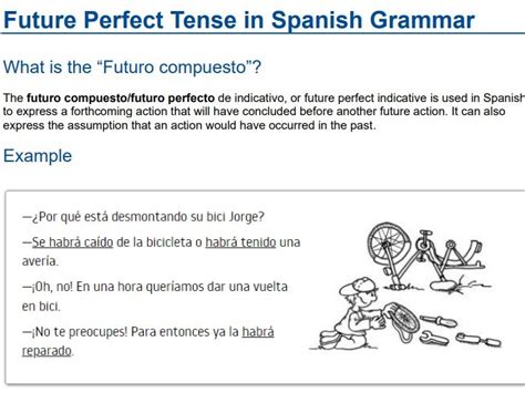 El Futuro Perfecto Future Perfect Tense In Spanish Teaching Resources