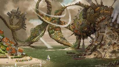 Surreal Digital Fantasy Painting Beach Ship Wallpapers