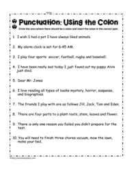 Colon Worksheets