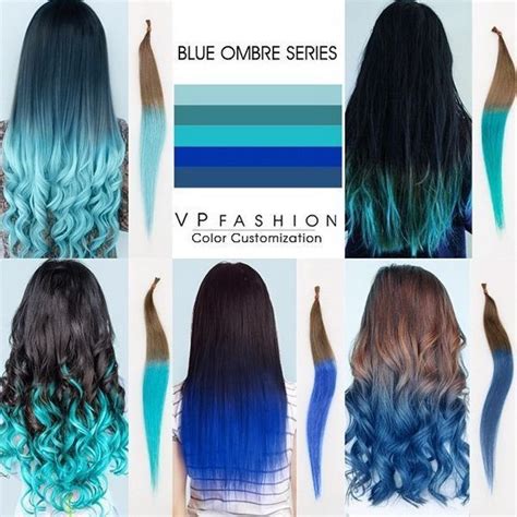 Colored clip in hair extensions 22 10pcs straight fashion hairpieces for party highlights blue. Top 5 Black Brown Hair Extensions with Blue Tips on blog ...