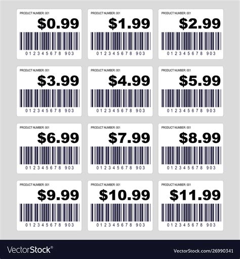 Price Tag Barcode Label Set Royalty Free Vector Image