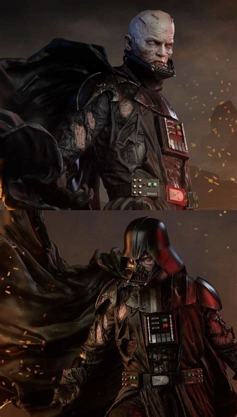 Darth Vader From Star Wars Is Shown In Two Different Pictures One With