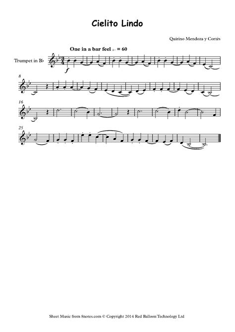 Cielito Lindo Sheet Music For Trumpet