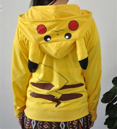 Pikachu Hoodie In 2021 Pikachu Hoodie Pikachu Costume Yellow Hooded
