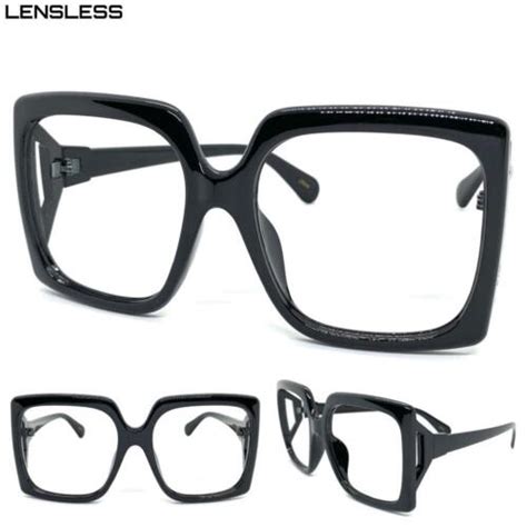 Oversized Classic Retro Lensless Eye Glasses Large Big Square Frame Only No Lens Ebay