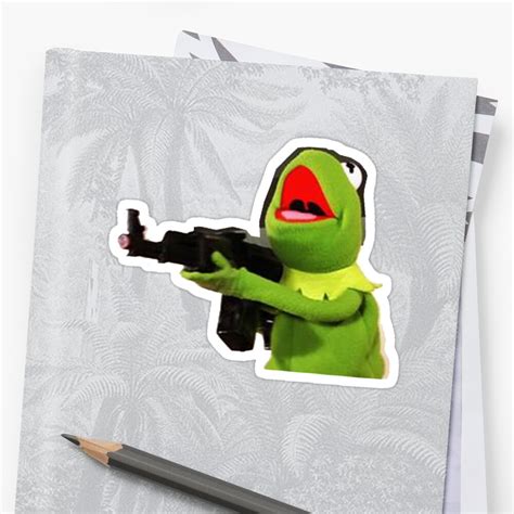 Kermit Gun Sticker By Tom Mathias Redbubble