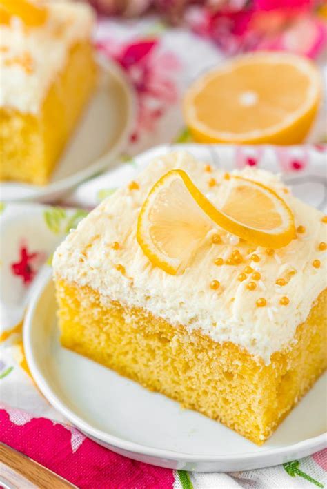 Stir until sugar is dissolved. Easy Lemon Jello Poke Cake Recipe - dessert #dessert ...
