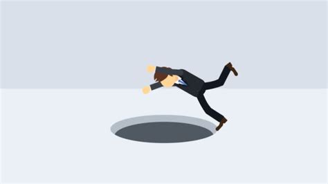 Business Man Fall Into The Hole Risk Concept Loop Illustration In