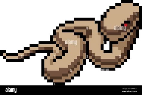 Vector Pixel Art Snake Isolated Cartoon Stock Vector Image Art Alamy