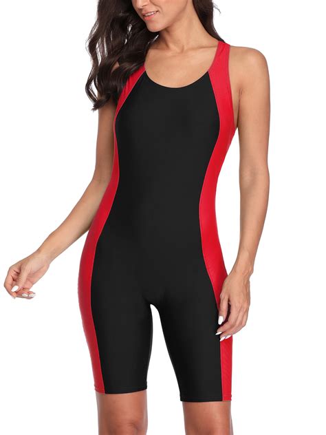 Charmo Women Boyleg Swimsuit One Piece Racerback Athletic Bathing Suit
