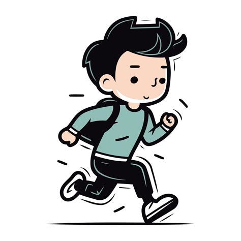 Running Man Cartoon Character Vector Illustration Running And Jogging