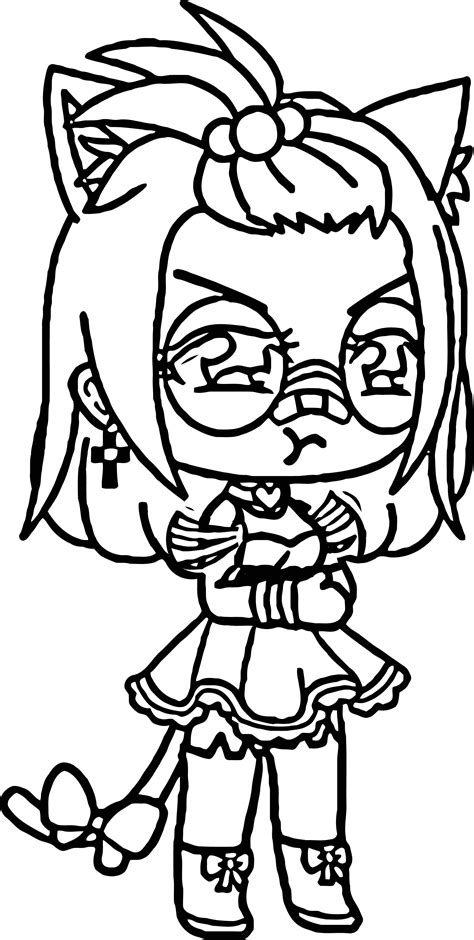 Download Cute Gacha Life Characters Transparent Cartoon Free Coloring Page | Wecoloringpage.com