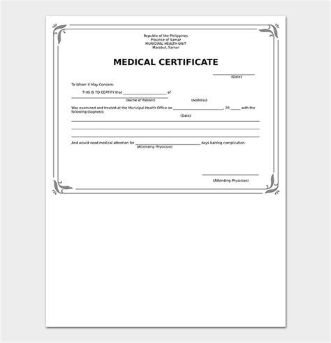 Medical Certificate From Doctor