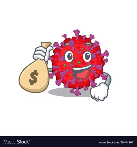 Smiley Rich Coronavirus Particle Cartoon Vector Image
