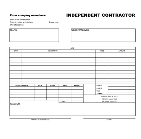 28 Independent Contractor Invoice Templates Free
