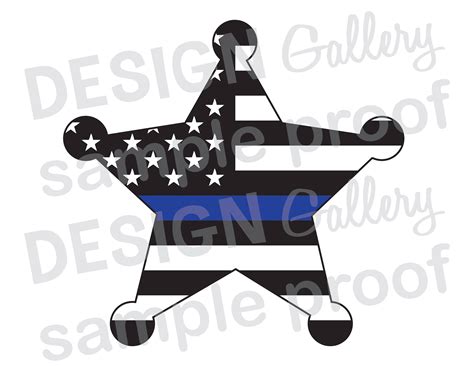 Deputy Sheriff Badge American Flag Thin Blue Line  Png Etsy