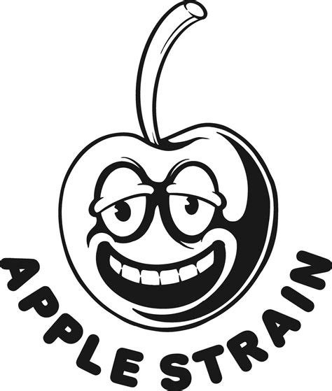 Laughing funny apple weed strain monochrome 26621025 Vector Art at Vecteezy