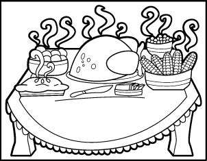 The coloring pages include pilgrim and. Dinner Table Coloring Page at GetColorings.com | Free ...