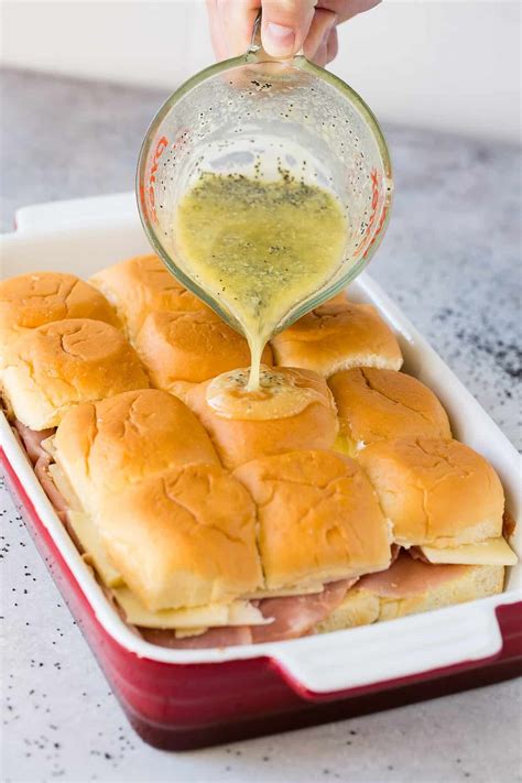 Ham And Cheese Sliders On Hawaiian Rolls With A Simple Poppy Seed