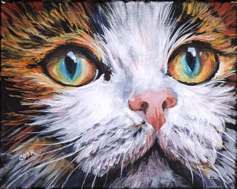 January 5 2019rainbow Eyes Cat 3 Cookie Academy Vll Painting Lesson By
