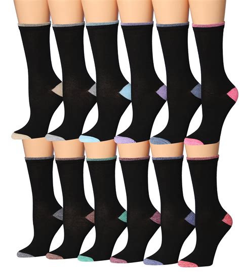 Colorfut Womens 12 Pairs Colorful Patterned Crew Socks Wc94 Ab
