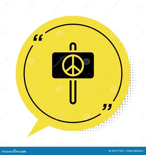 Black Peace Icon Isolated On White Background Hippie Symbol Of Peace